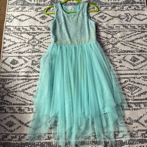 Cat & Jack Teal sequin and tulle dress